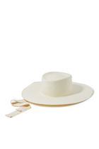 Straw Hat With Neck Tie Chin Strap